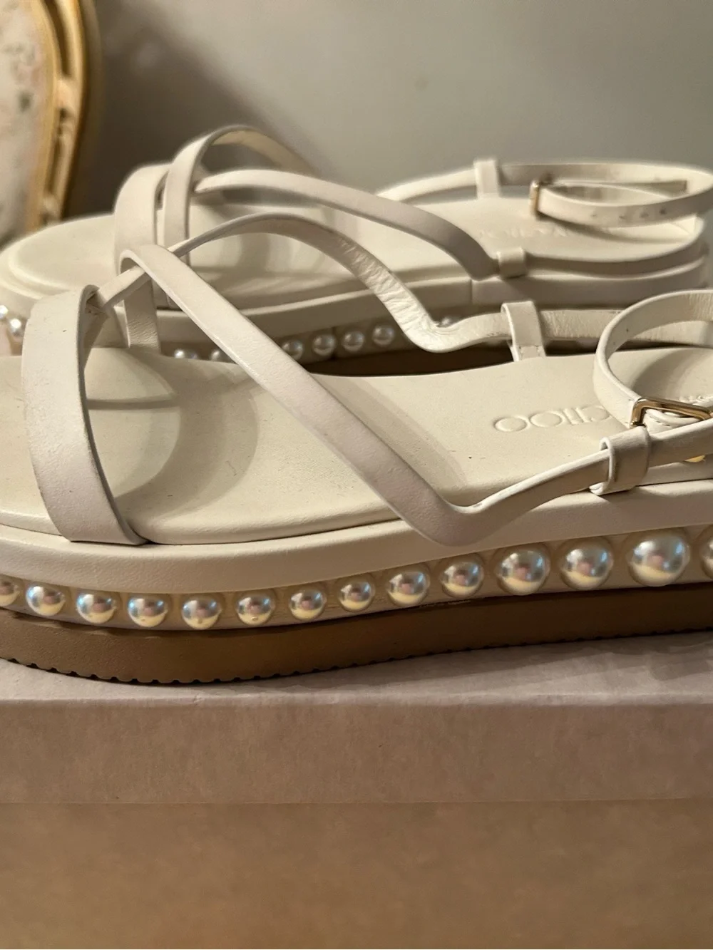 Jimmy Choo Pearl Accent Sandals Authentic - Picture 4 of 10